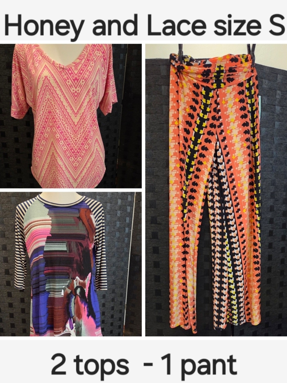 NWT Honey & Lace Outfits Bundle Small 2 Tops 1 Pant